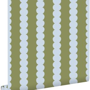 ESTAhome behang grafische print blauw en groen – 0.53 x 10.05 m – 1317