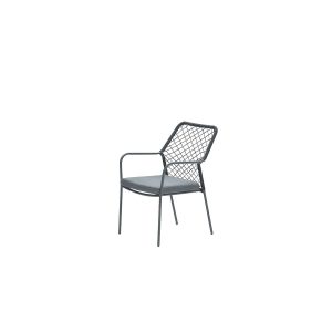 Dido dining fauteuil – carbon black – rope zwart – mystic grey
