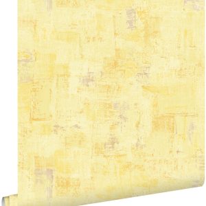 ESTAhome behang schilderachtige structuur geel – 50 x 900 cm – 131847