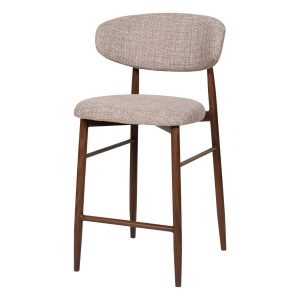 Giga Meubel Barstoel Alexia – Taupe/Walnoot – Set van 2 Giga Meubel Barstoel Alexia – Taupe/Walnoot – Set van 2