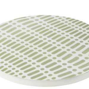 J-Line plateau Draaiend Rund – hout – wit/groen