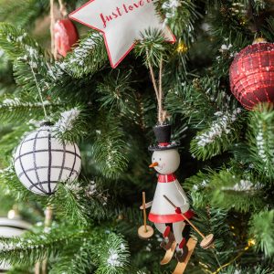 J-Line kersthanger Kerstman/Rendier/Sneeuwman – metaal – wit/rood – 3 J-Line kersthanger Kerstman/Rendier/Sneeuwman – metaal – wit/rood – 3