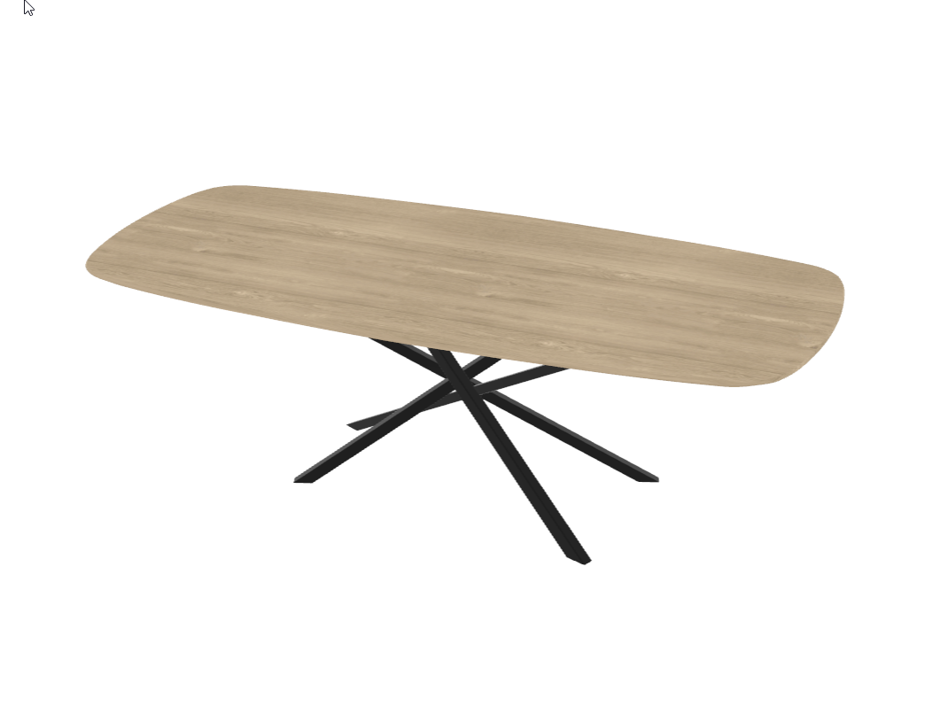 Firma Hout & Staal eettafel Deens Ovaal Mikado - matte lak - 300*100cm