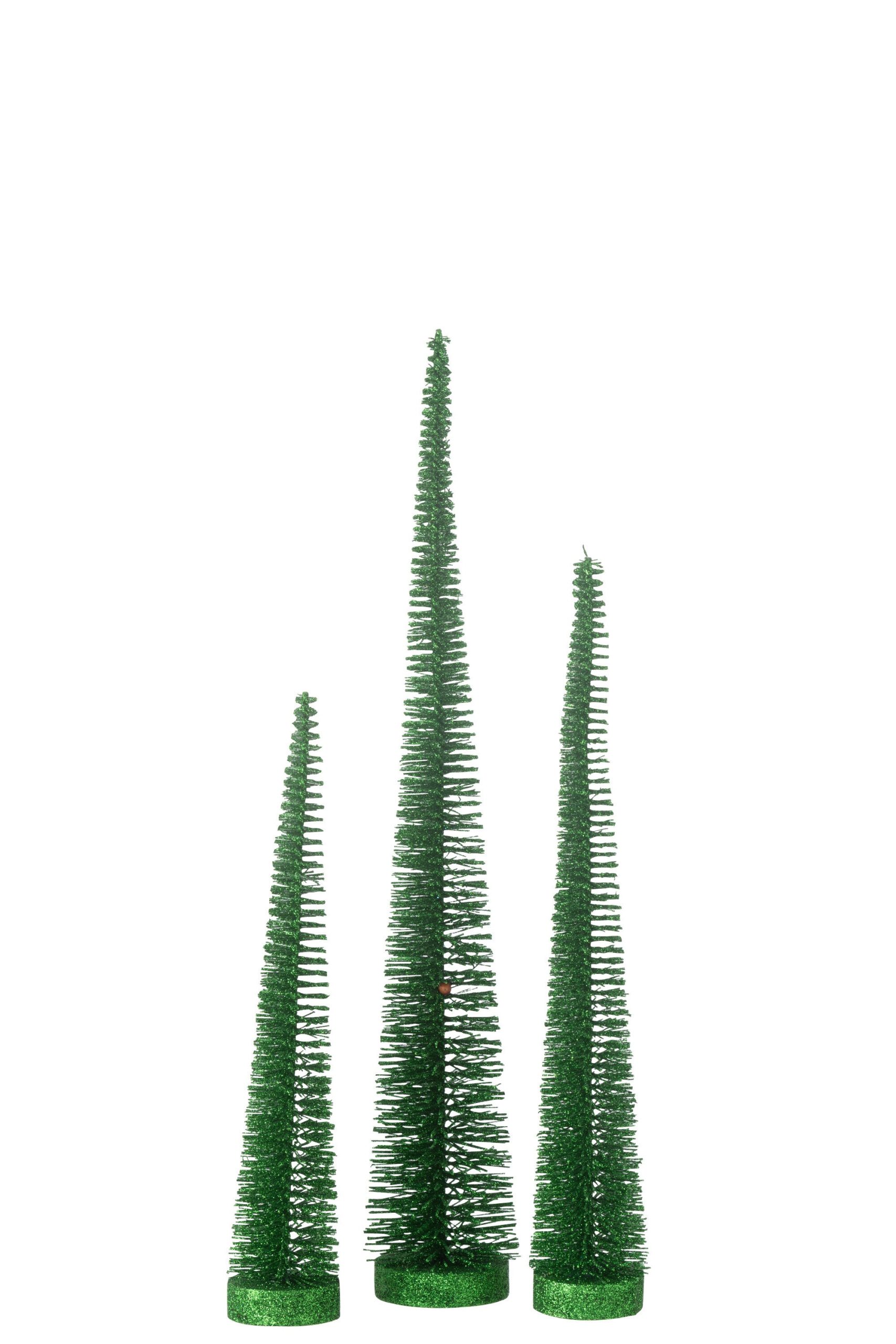 J-Line decoratie Kerstboom decoratief Glitter - kunststof - groen - do