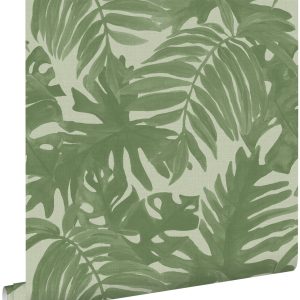 ESTAhome behang tropische bladeren vergrijsd olijfgroen – 53 cm x 10.0 ESTAhome behang tropische bladeren vergrijsd olijfgroen – 53 cm x 10.0
