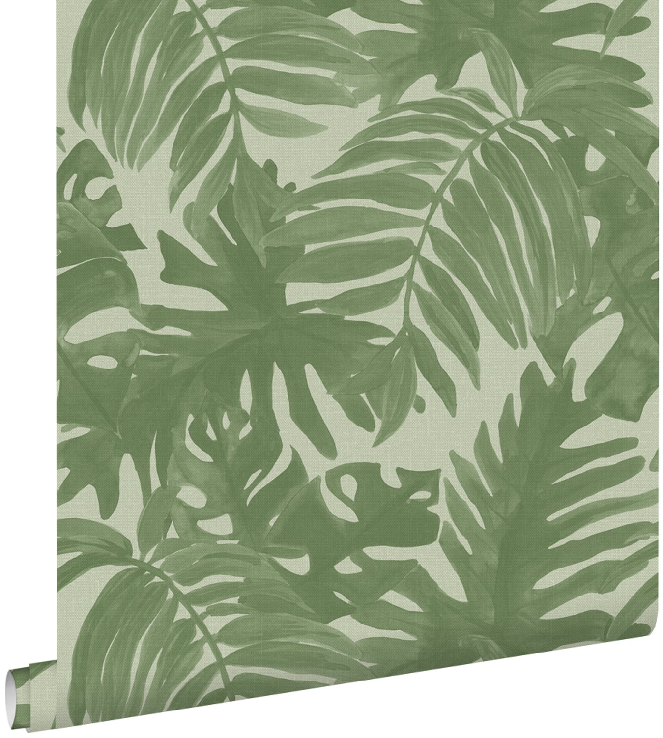 ESTAhome behang tropische bladeren vergrijsd olijfgroen - 53 cm x 10.0