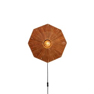 GOOD&MOJO wandlamp Panama – bruin – Ø45cm