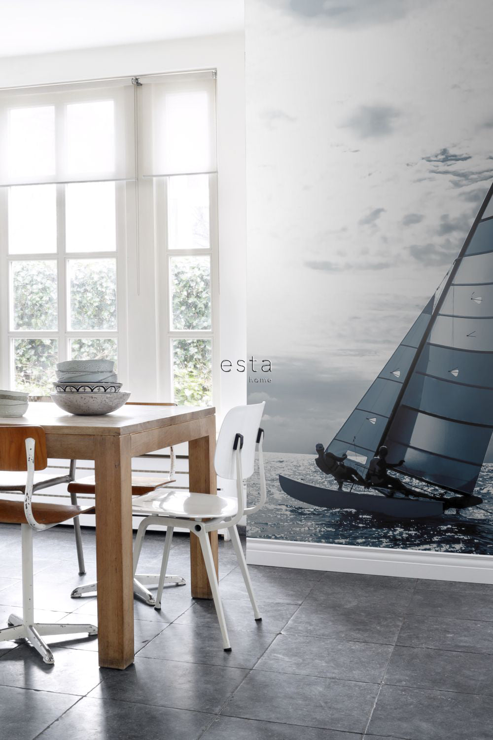 ESTAhome fotobehang zeilboot blauw - 186 x 279 cm - 158846