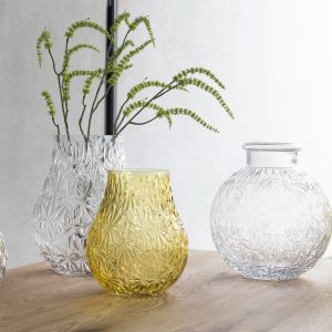 J-Line vaas Bol Geslepen – glas – transparant – small – Ø 18 cm