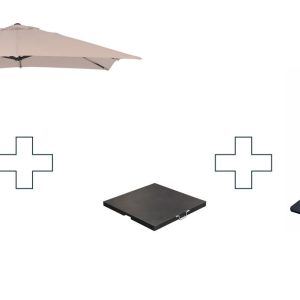 Zweefparasol Hawaii S – met voet en hoes – Ecru – 250 x 250 cm Zweefparasol Hawaii S – met voet en hoes – Ecru – 250 x 250 cm
