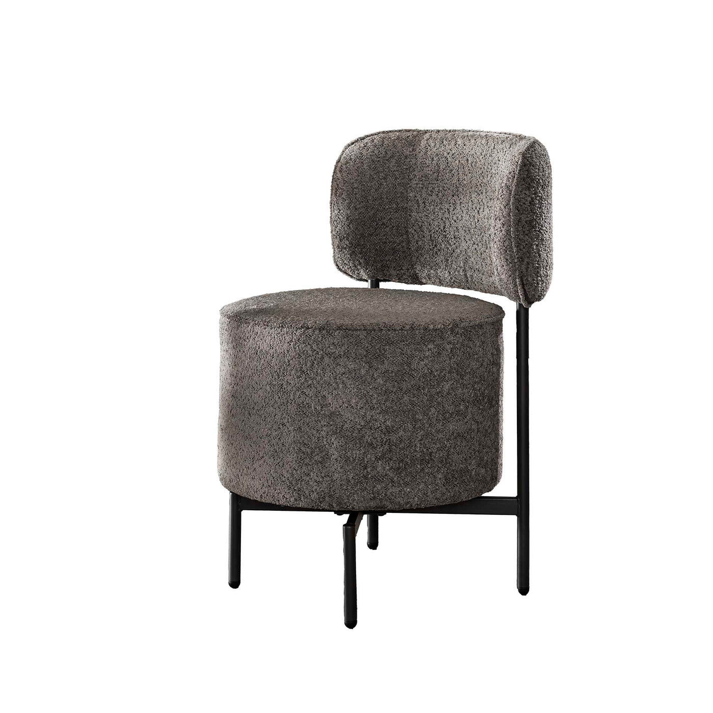 Giga Meubel Eetkamerstoel Cocktail - Grijs Bouclé - Draaibaar - Set va