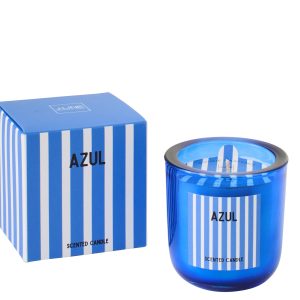 J-Line geurkaars Azul – Salt & Waves – glas – blauw – small J-Line geurkaars Azul – Salt & Waves – glas – blauw – small