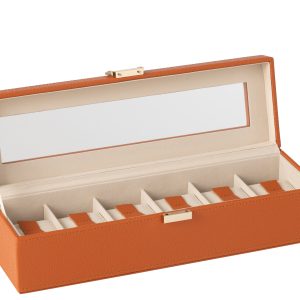 J-Line juwelendoos 6 compartimenten – kunstleder – cognac J-Line juwelendoos 6 compartimenten – kunstleder – cognac