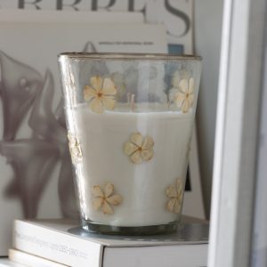 J-Line geurkaars Bloemen – Tender Rose – glas – transparant – medium – J-Line geurkaars Bloemen – Tender Rose – glas – transparant – medium –