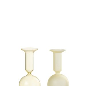 J-Line kandelaar Bal – glas – transparant/lichtgeel – small – 2 stuks J-Line kandelaar Bal – glas – transparant/lichtgeel – small – 2 stuks