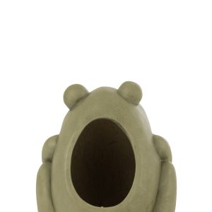 J-Line bloempot Frog – keramiek – groen – large – Ø 27 cm