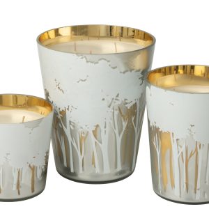 J-Line geurkaars Noa Bos – wit/goud – large – 95U