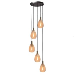 Freelight hanglamp Dorato – 5 lichts – 58 x 320 cm – zwart goud Freelight hanglamp Dorato – 5 lichts – 58 x 320 cm – zwart goud