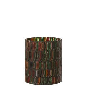 J-Line windlicht Mozaiek Curve – glas – mix – medium J-Line windlicht Mozaiek Curve – glas – mix – medium