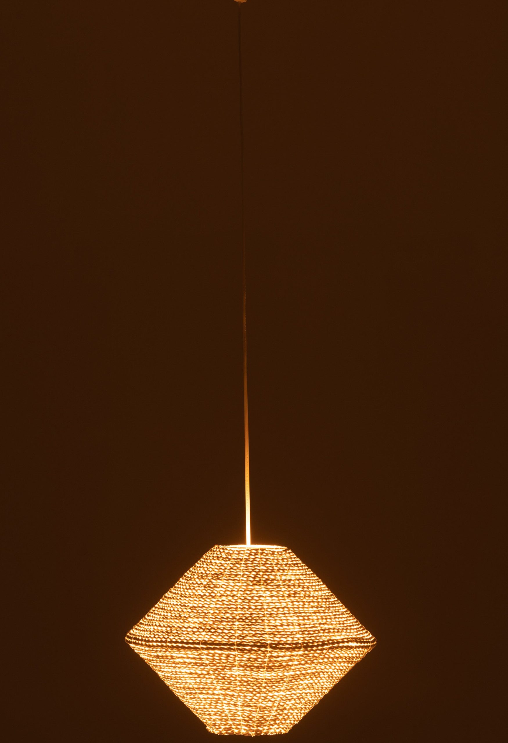 J-Line hanglamp Ufo - zeegras - wit - small