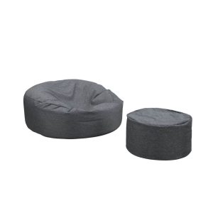 HOME DELUXE XXL outdoor zitzak CLOUD met hocker – antraciet HOME DELUXE XXL outdoor zitzak CLOUD met hocker – antraciet