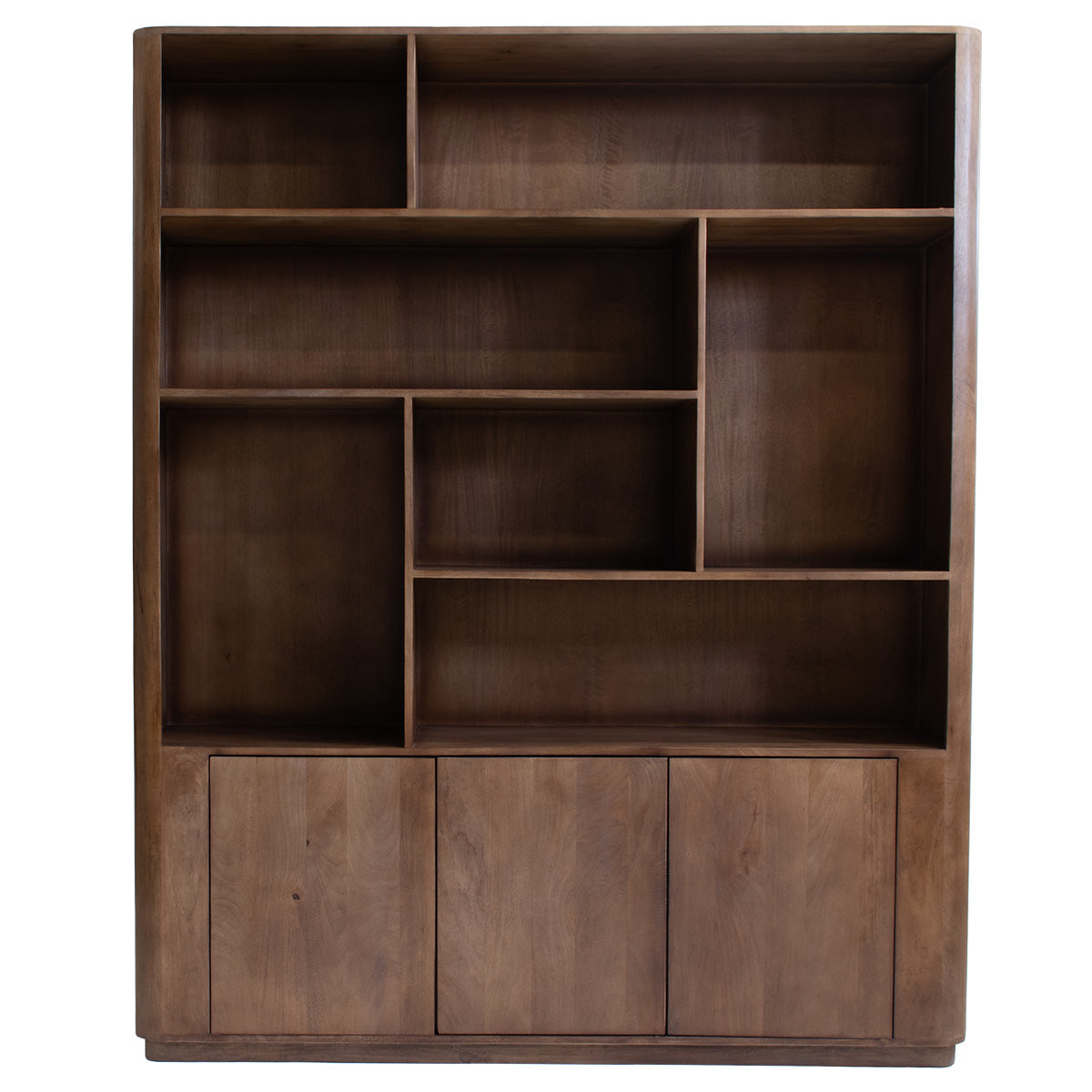 Giga Meubel Wandkast Finn - Mangohout - Donkerbruin - 180x45x220cm