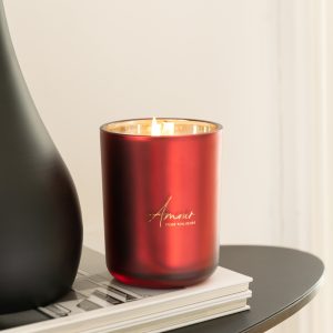J-Line geurkaars Amour – Mimosa & Rose – glas – rood – small – 35U J-Line geurkaars Amour – Mimosa & Rose – glas – rood – small – 35U