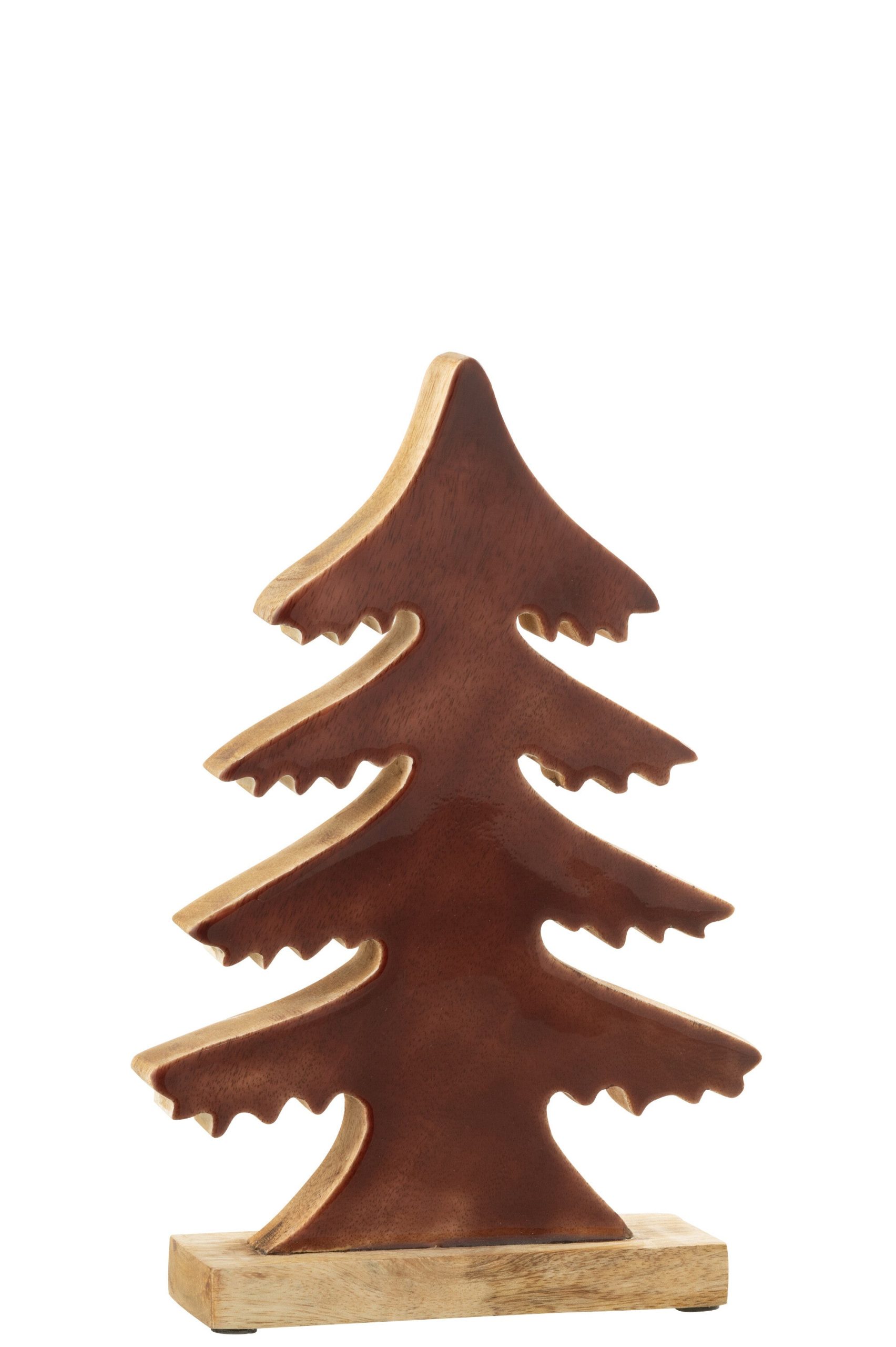 J-Line decoratie Dennenboom Op Voet - hout - bruin/naturel - medium