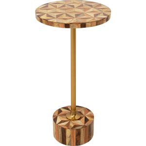 Kare Design Bijzettafel Domero Geo Ø40cm bruin goud