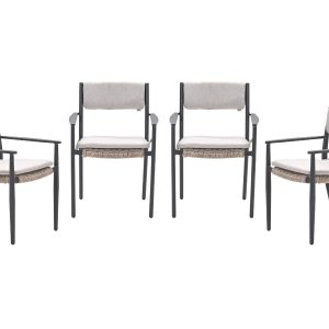 Garden Impressions Parijs tuinstoelen set van 4 – carbon black / deser Garden Impressions Parijs tuinstoelen set van 4 – carbon black / deser