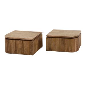 Giga Meubel Nachtkastje Wave – Naturel Hout – Set van 2 – 40x35x20cm Giga Meubel Nachtkastje Wave – Naturel Hout – Set van 2 – 40x35x20cm