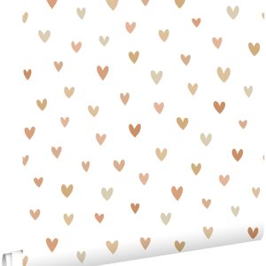 ESTAhome behang hartjes terracotta en beige – 53 cm x 10.05 m – 139755 ESTAhome behang hartjes terracotta en beige – 53 cm x 10.05 m – 139755