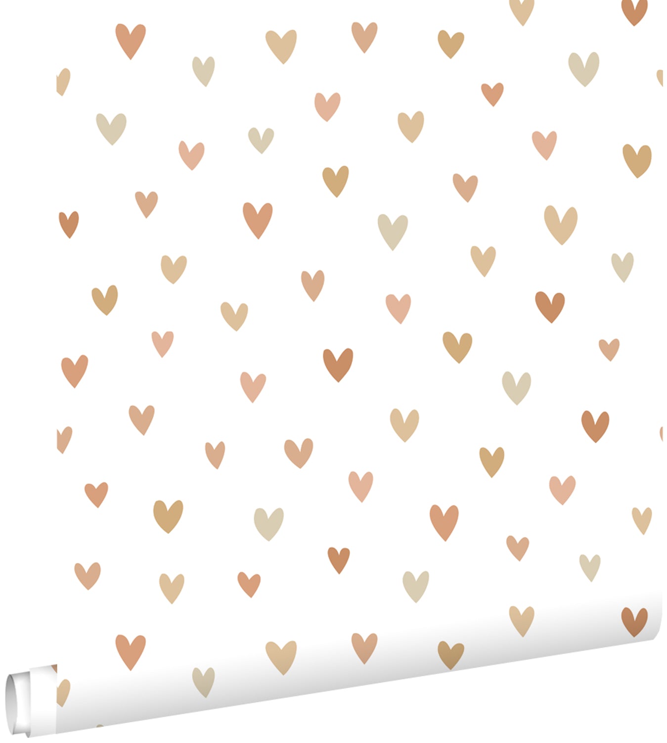 ESTAhome behang hartjes terracotta en beige - 53 cm x 10.05 m - 139755