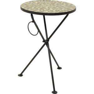 Kare Design Bijzettafel Clack Mosaic Ø35cm groen en bruin
