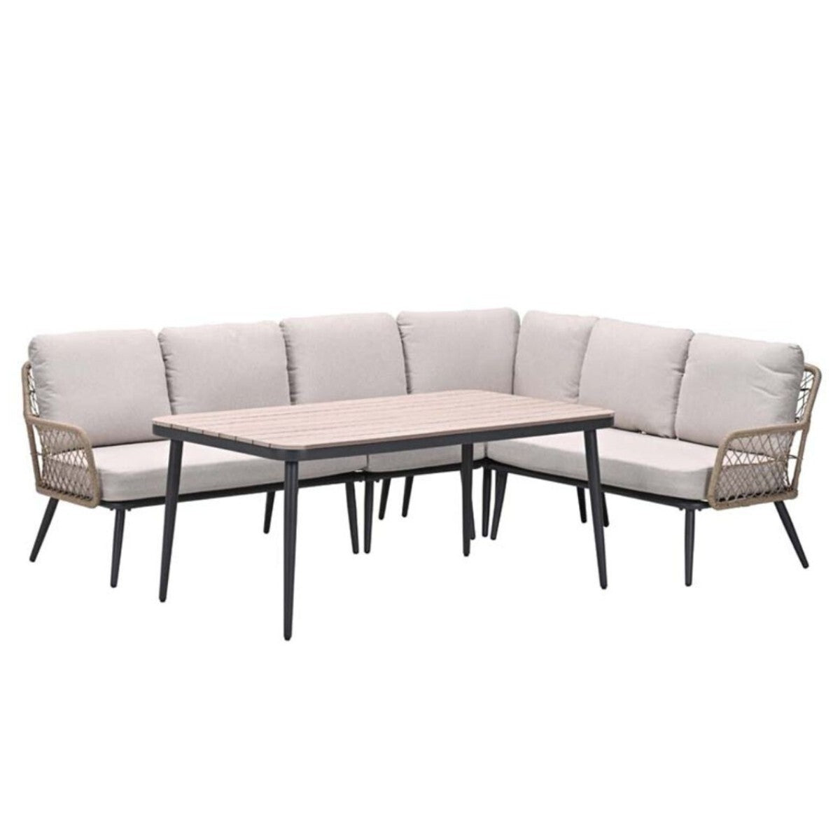 Garden Impressions hoek lounge dining set R Kalibo donker grijs 4-deli