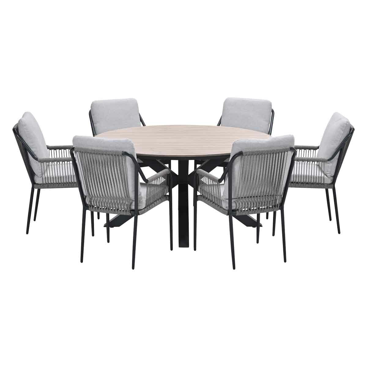 Garden Impressions tuinset Stevie - Tulli - taupe - Ø148x75 cm - 7-del