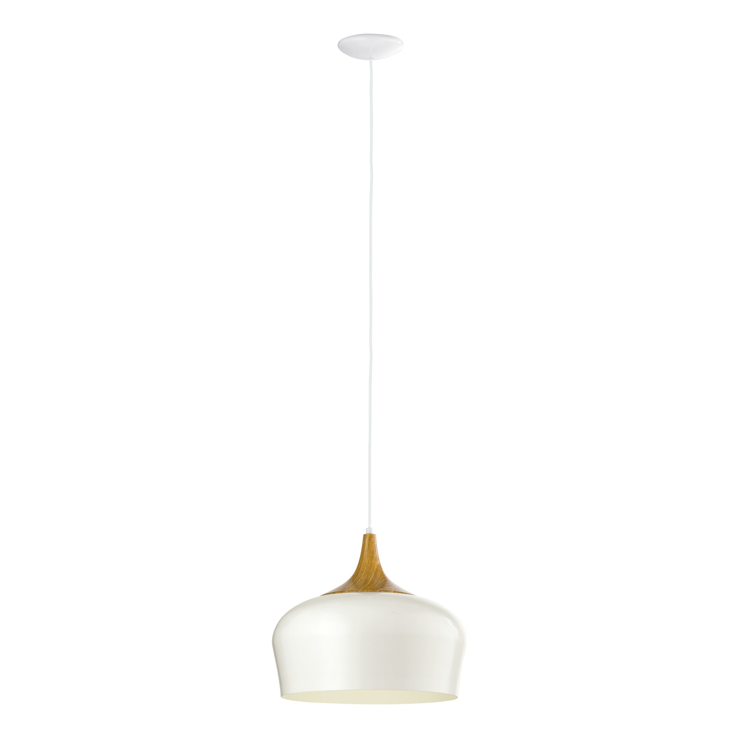 EGLO hanglamp Obregon - 1 lichts - ø350mm. - creme, eik