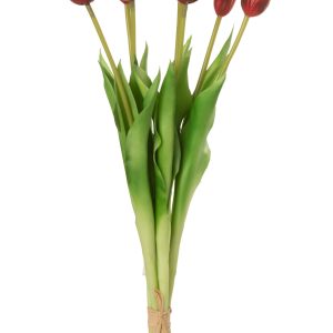 J-Line boeket Tulpen 7 stuks – kunststof – rood – large J-Line boeket Tulpen 7 stuks – kunststof – rood – large
