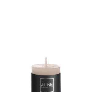 J-Line cilinderkaars Zand – lichtroze – small – 18U – 6 stuks