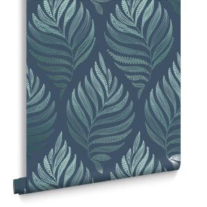 Graham & Brown Vliesbehang – Botanica Teal – 10mx52cm Graham & Brown Vliesbehang – Botanica Teal – 10mx52cm