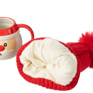J-Line mok + muts Kerstman – keramiek – mix – giftbox J-Line mok + muts Kerstman – keramiek – mix – giftbox