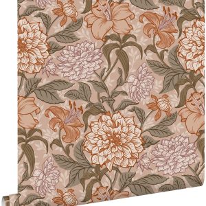 ESTAhome behang vintage bloemen terracotta 53 cm x 10.05 m 139380 ESTAhome behang vintage bloemen terracotta 53 cm x 10.05 m 139380