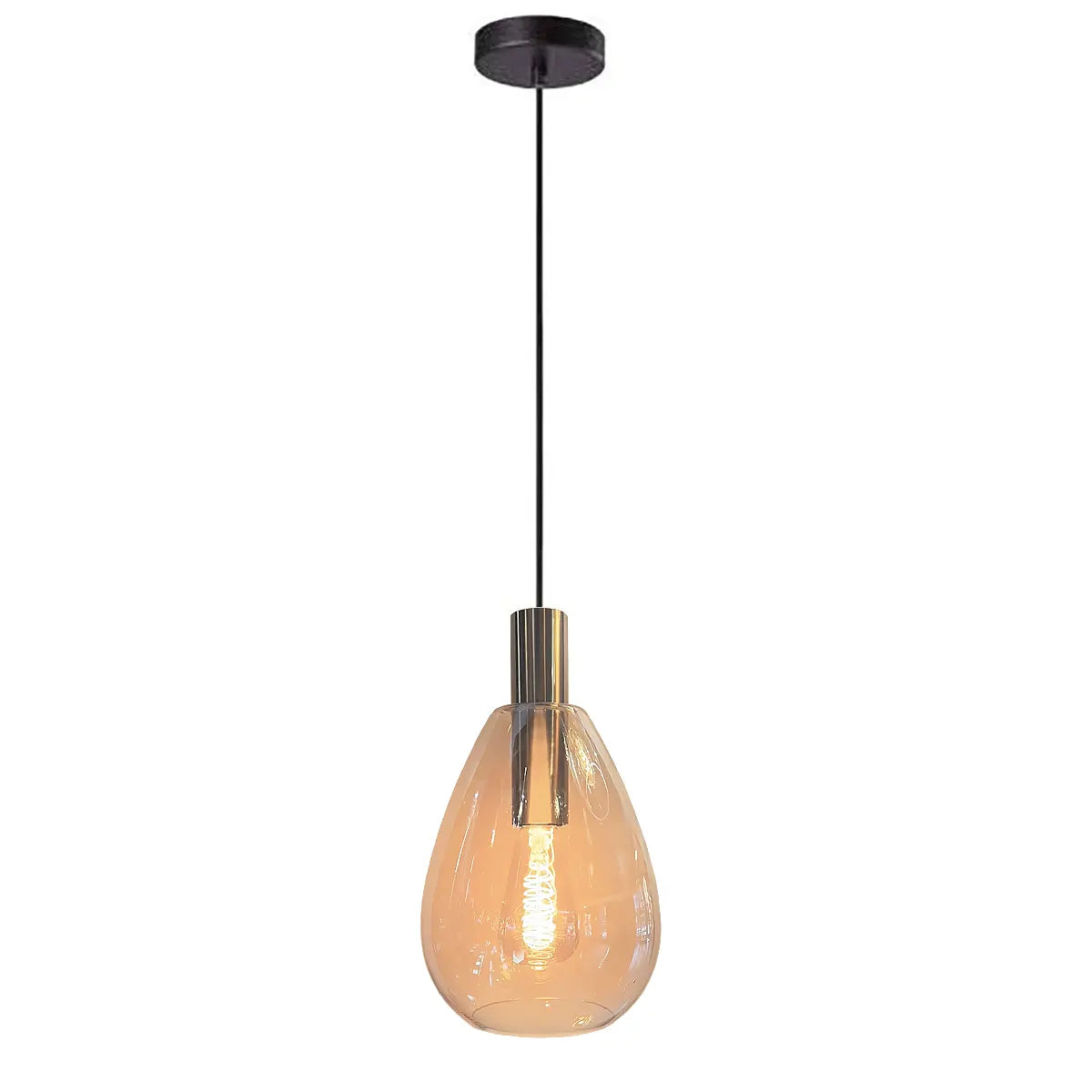Freelight hanglamp Dorato - 1 lichts - 18.5 x 150 cm - zwart goud