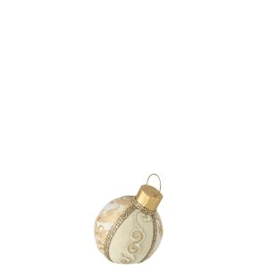 J-Line decoratie bal decoratief patroon – polyfoam/textiel – goud – sm