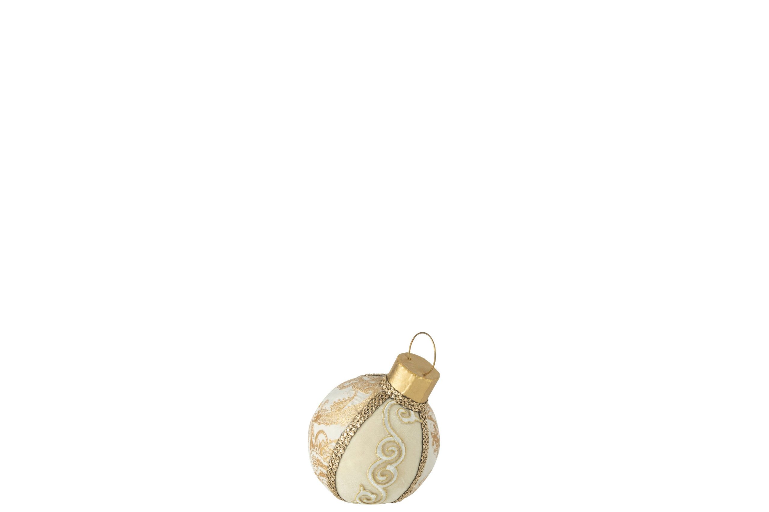 J-Line decoratie bal decoratief patroon - polyfoam/textiel - goud - sm