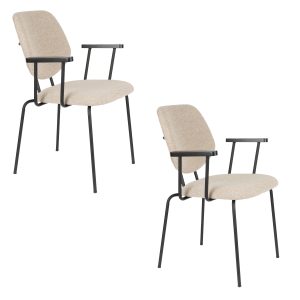 Housecraft Living Zelo Eetkamerstoelen Armleuning Beige – Set van 2 Housecraft Living Zelo Eetkamerstoelen Armleuning Beige – Set van 2