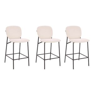 HOME DELUXE CELDA Bouclé Fluweel – Set van 3 Wit | Barstoelen HOME DELUXE CELDA Bouclé Fluweel – Set van 3 Wit | Barstoelen