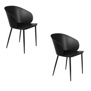 Housecraft Living Gigi Eetkamerstoelen Zwart – Set van 2