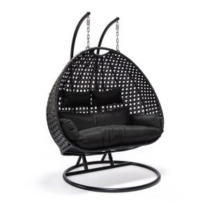 Home Deluxe Polyrotan Hangstoel TWIN Zwart Pure