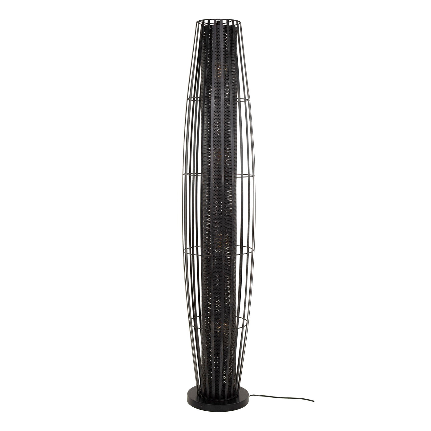 Giga Meubel Vloerlamp Cylinder Mesh - Zwart Metaal - 4-Lichts - 29x29x